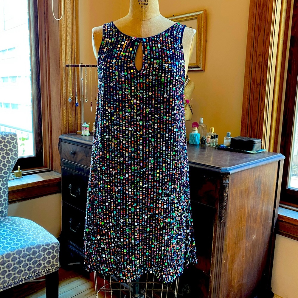 Calypso sequined silk dress perfect size M